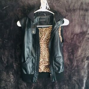 Faux leather women’s vest